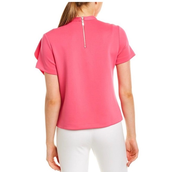 Gracia Flower Pleated Fuchsia top - Picture 2 of 4